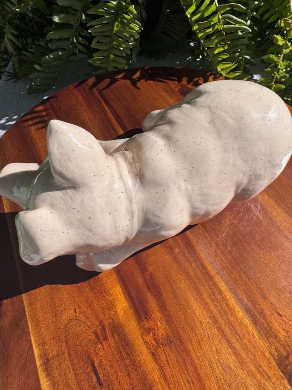 Vintage Pink Pig Shelf Sitter Figurine - Porcelain Farmhouse Decor - Picture 6 of 8